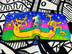 Cartera Catdog pintada a mano