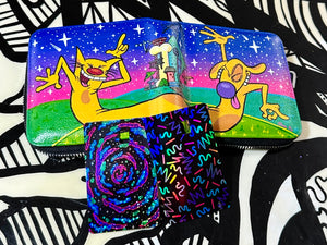 Cartera Catdog pintada a mano