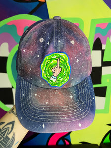 Peace Among Worlds cap - hand painted tie dye