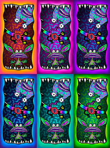 Case Trippy Monsters - Plain Holographic 🍭 (green/orange/aqua)